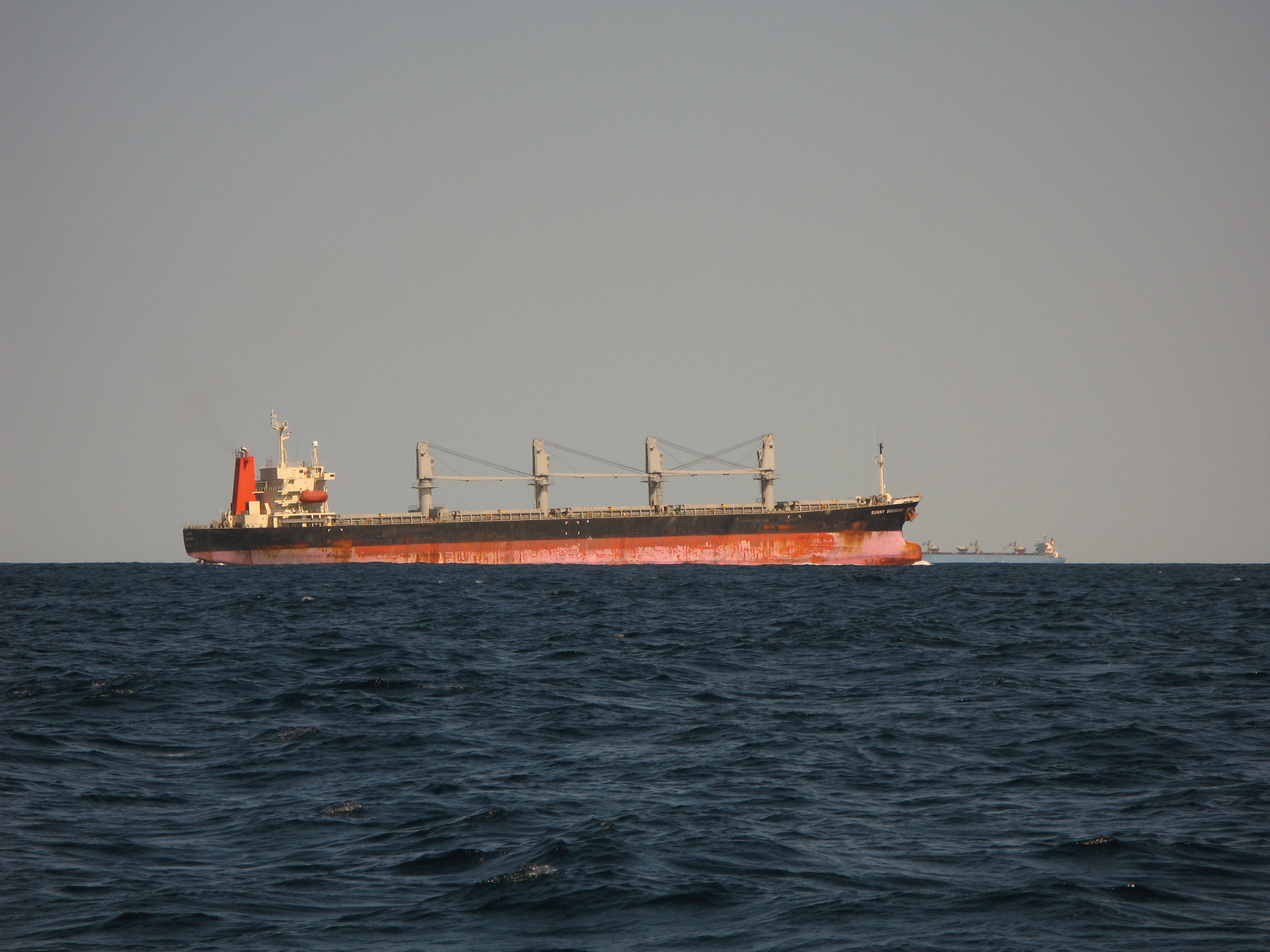 Dry bulk carrier sailing on open water